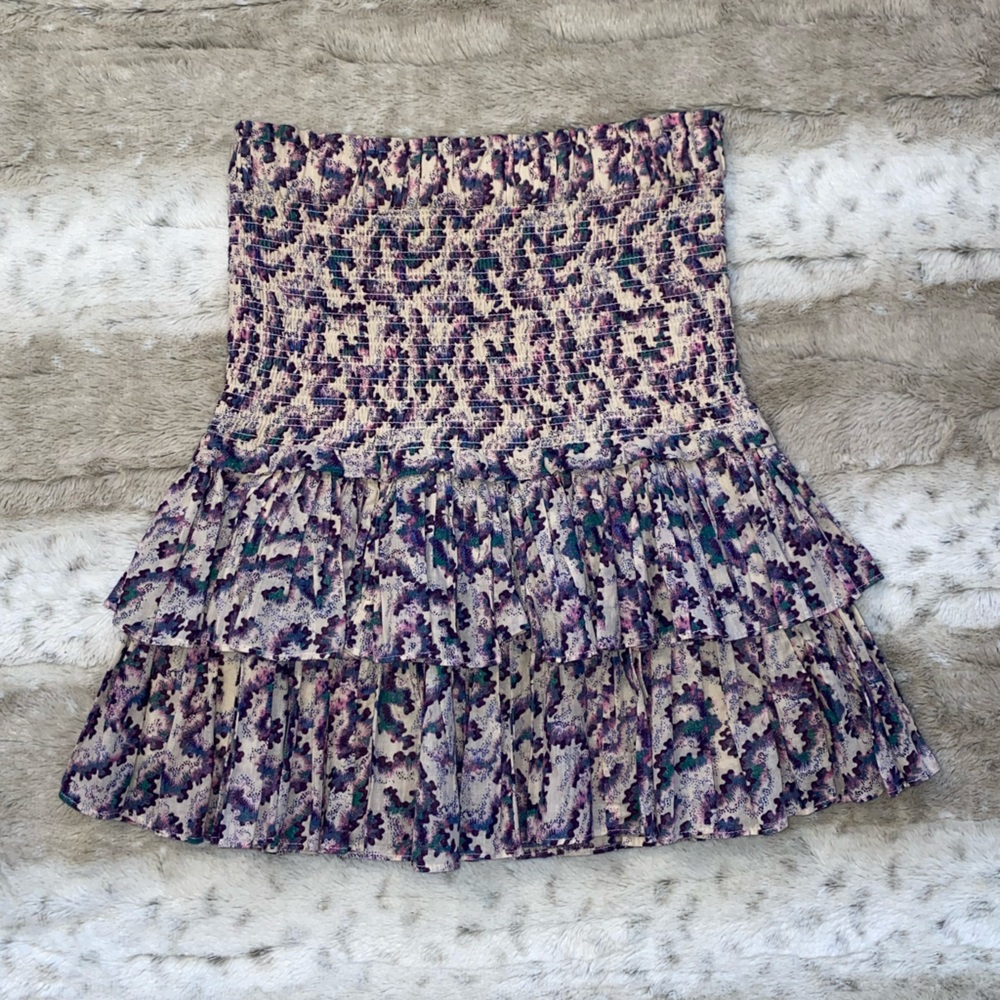 MARANT ÉTOILE Abstract-Print Ruffled Miniskirt Size EU 36 - Picture 7 of 14